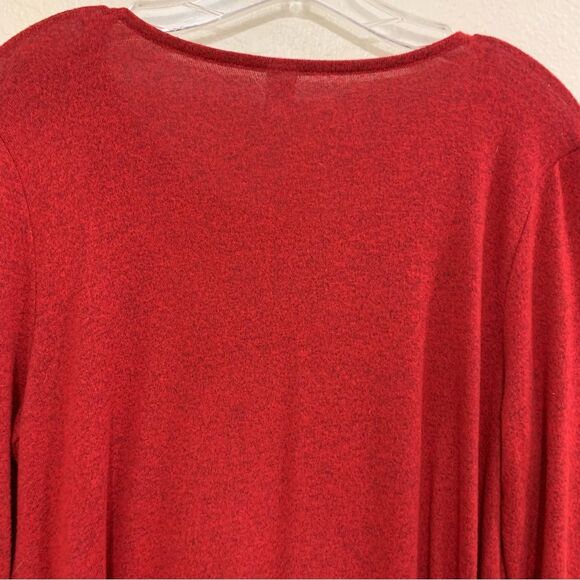 OLD NAVY SWEATER WOMEN’S LARGE RED SCOOP NECK KNIT POLYESTER SPANDEX. - Picture 5 of 11